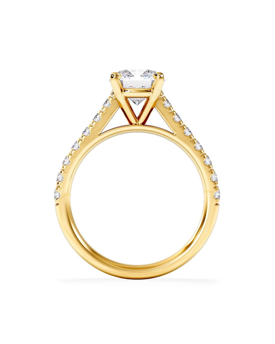 The Diamond Store Metallic Natalia Lab Diamond Engagement Side Stone Ring 18K 2.00Ct F/Vs1