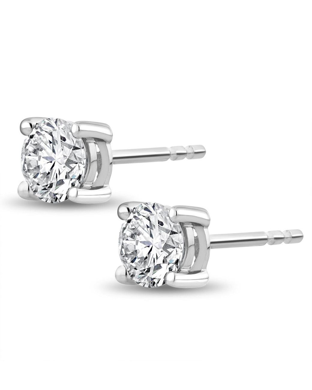 The Diamond Store White 0.50Ct Round Cut Lab Diamond Stud Earrings