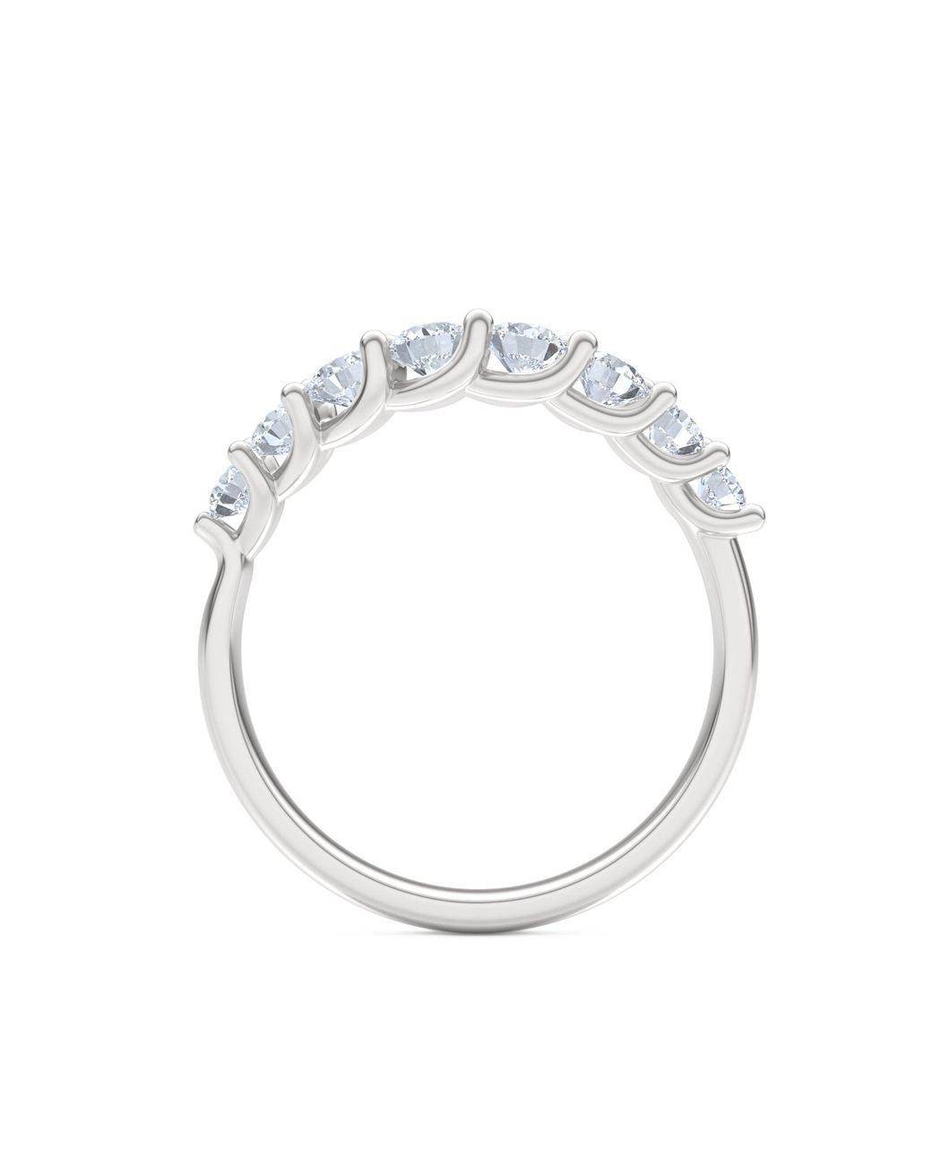 The Diamond Store White Legacy 0.90Ct Round Cut Lab Diamond Half Eternity Ring