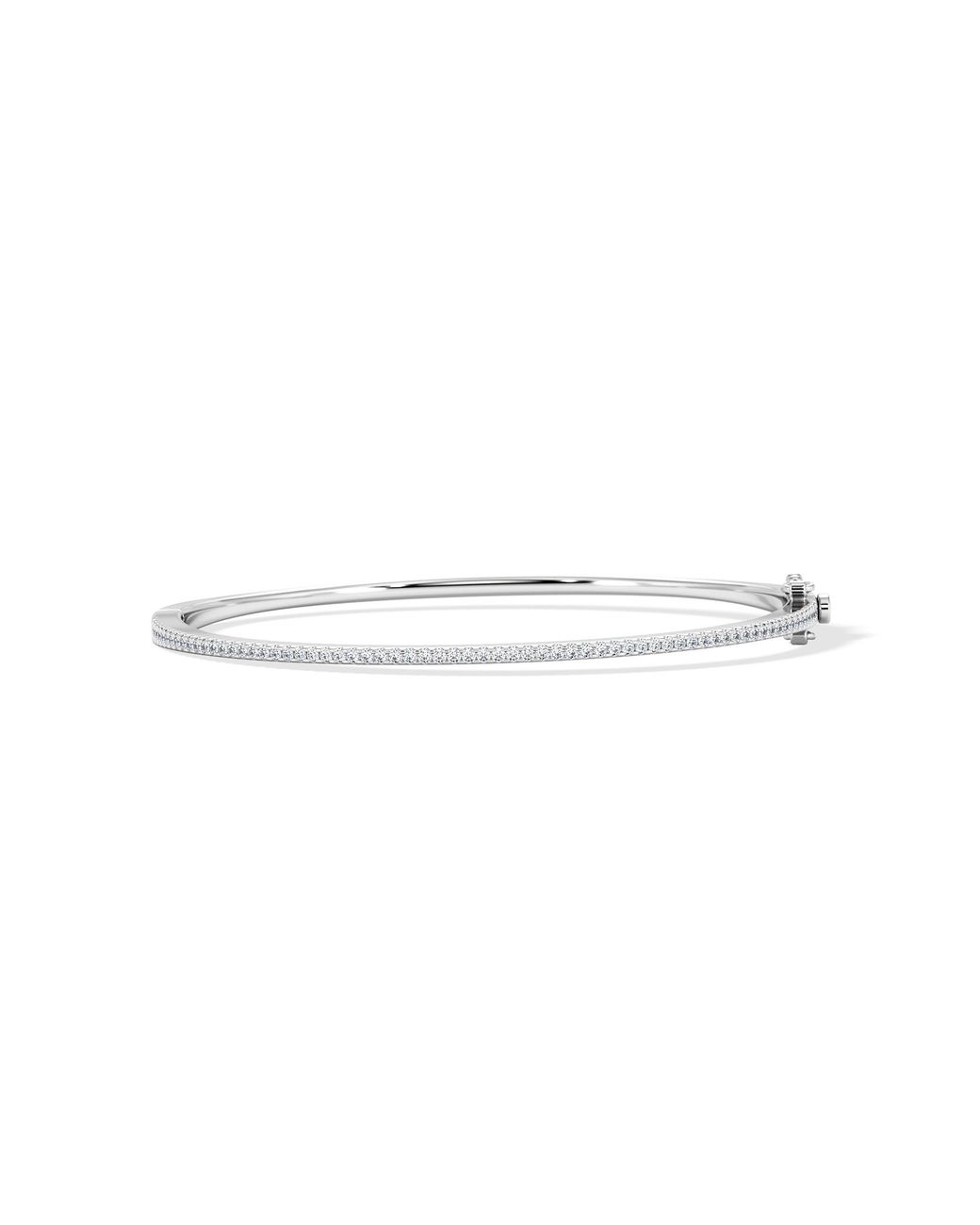 The Diamond Store White 0.50Ct Lab Diamond Half Pavé Bangle Bracelet