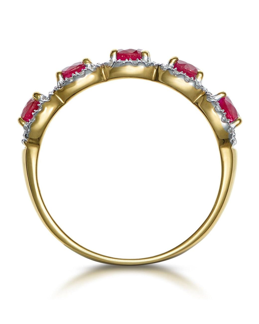 The Diamond Store Pink Ruby And Diamond Halo 5 Stone Asteria Ring