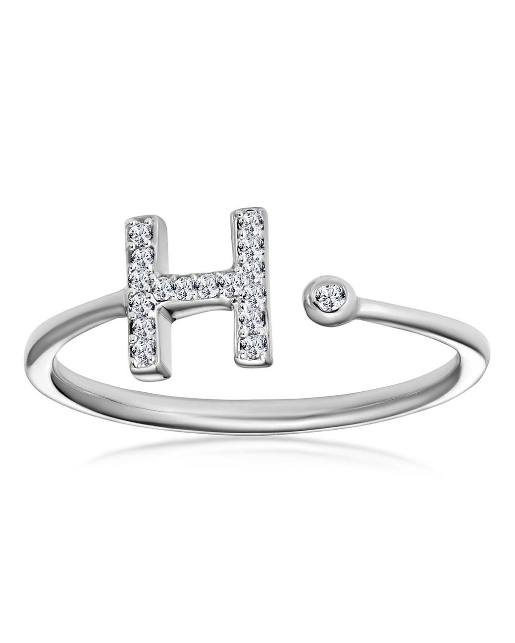 The Diamond Store Metallic Diamond Initial 'H' Ring 0.07Ct Set