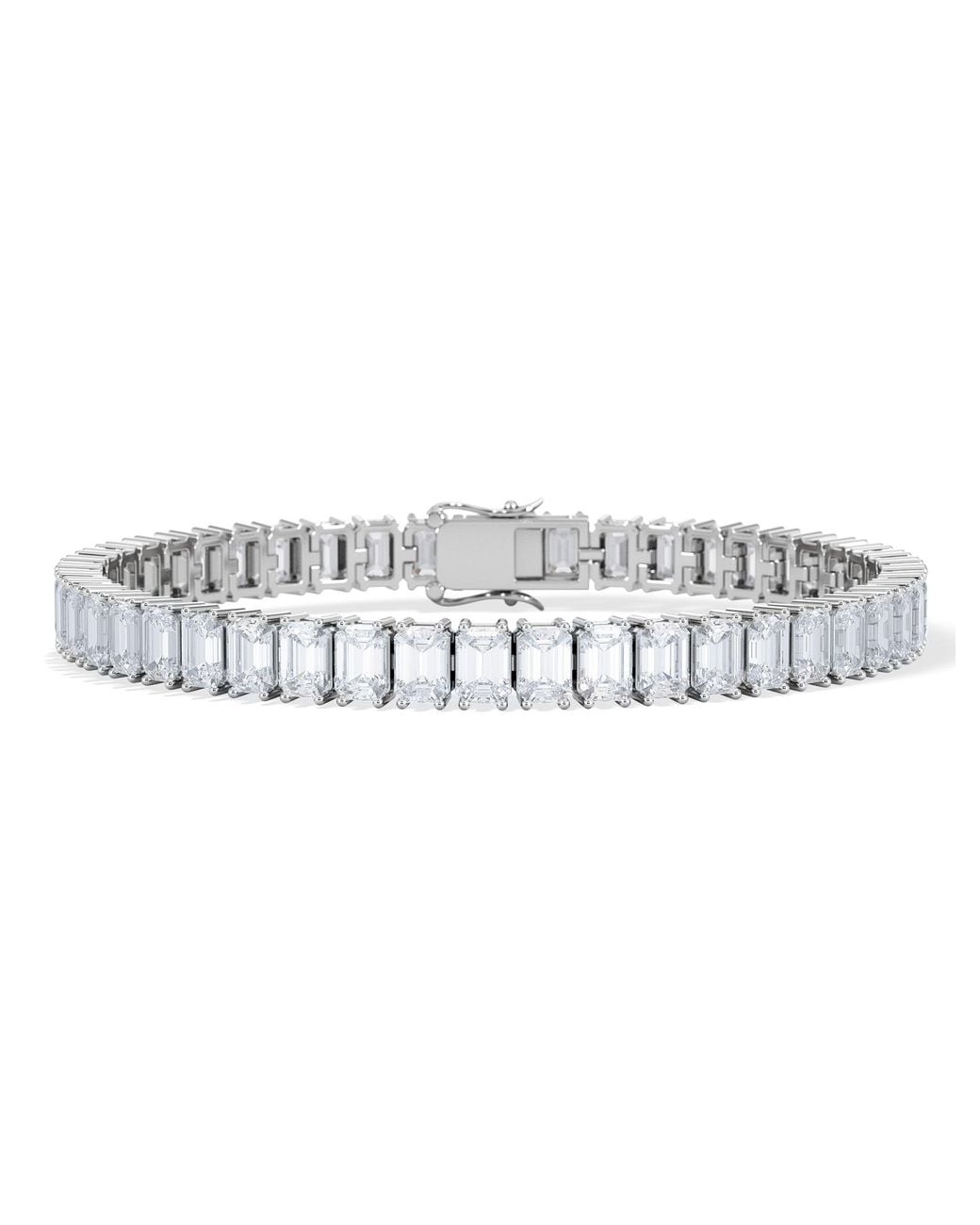 The Diamond Store Metallic Luxe 17.00Ct Lab Diamond Tennis Bracelet With Igi Certified Emerald-Cut Diamonds