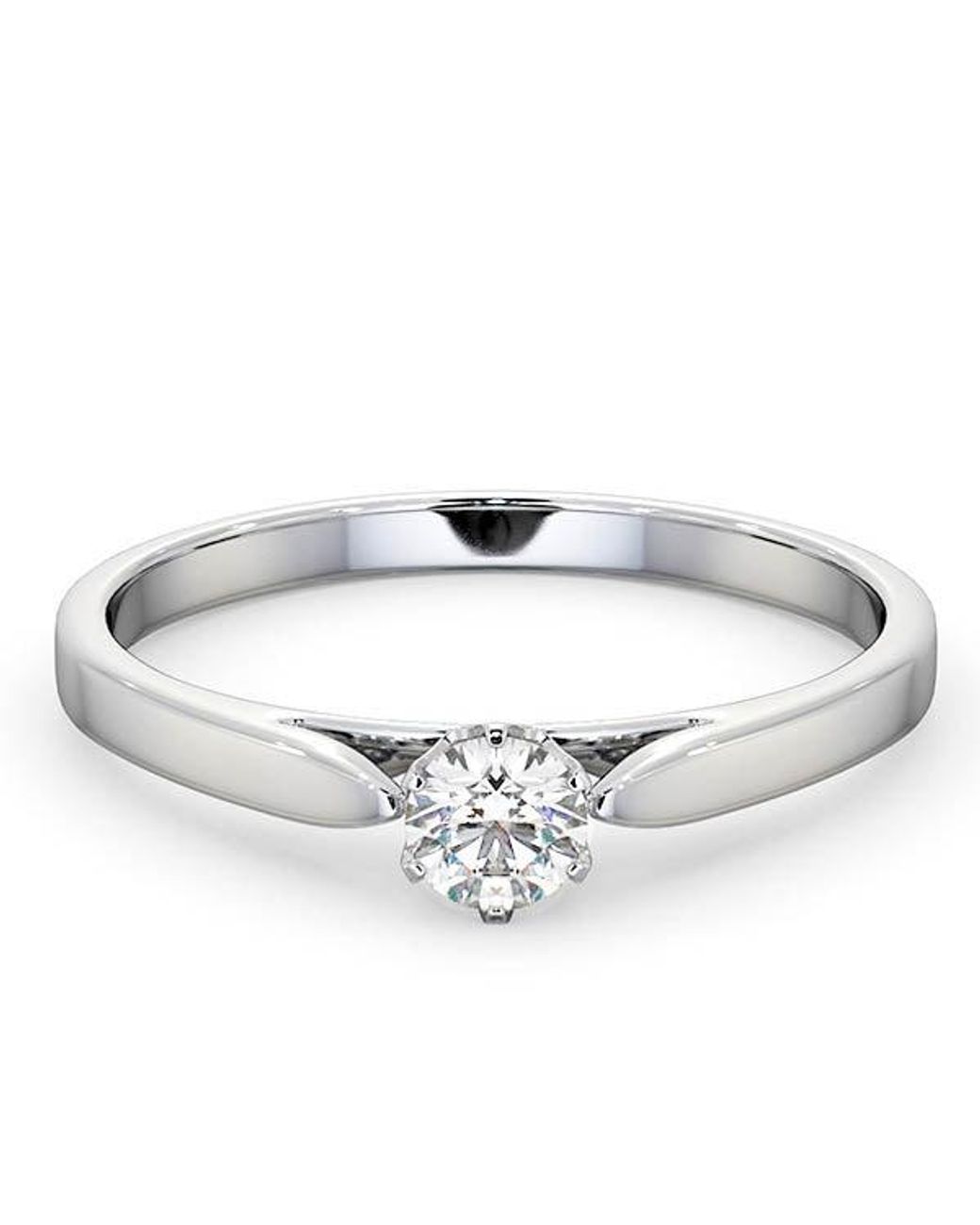 The Diamond Store Metallic Low Set Chloe Lab Diamond Engagement Ring 0.25Ct G/Si1 Platinum