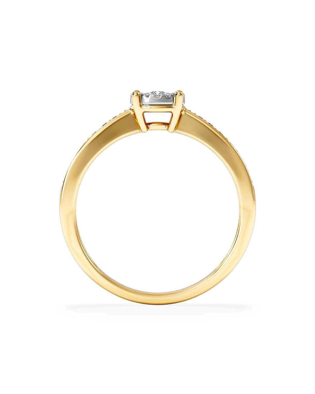 The Diamond Store Metallic Masami Diamond Engagement Ring 0.20Ct Pave Set