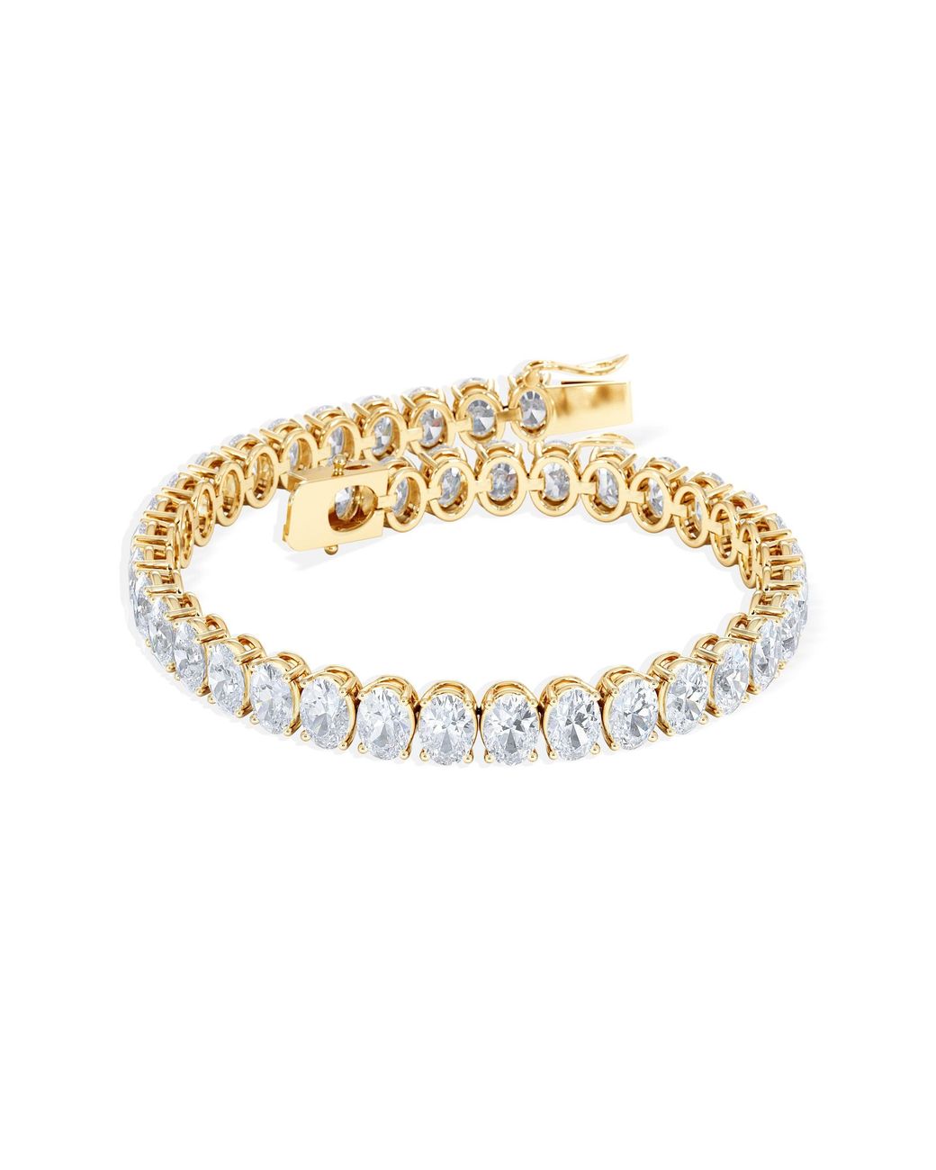 The Diamond Store Metallic Luxe 15.00Ct Lab Diamond Tennis Bracelet With Igi Certified Oval-Cut Diamonds