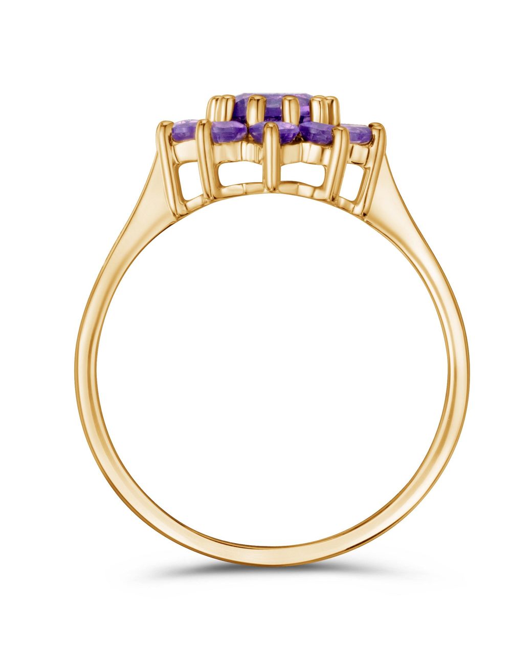 The Diamond Store Purple 0.94Ct Amethyst Cluster Ring