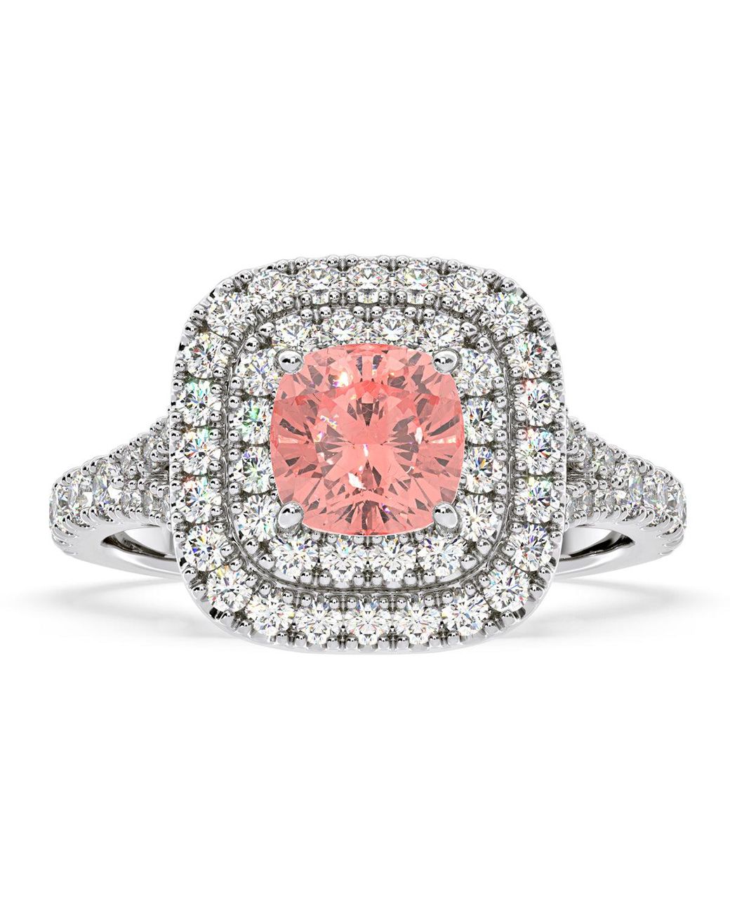 The Diamond Store White Anastasia Lab Diamond 1.65Ct Halo Ring