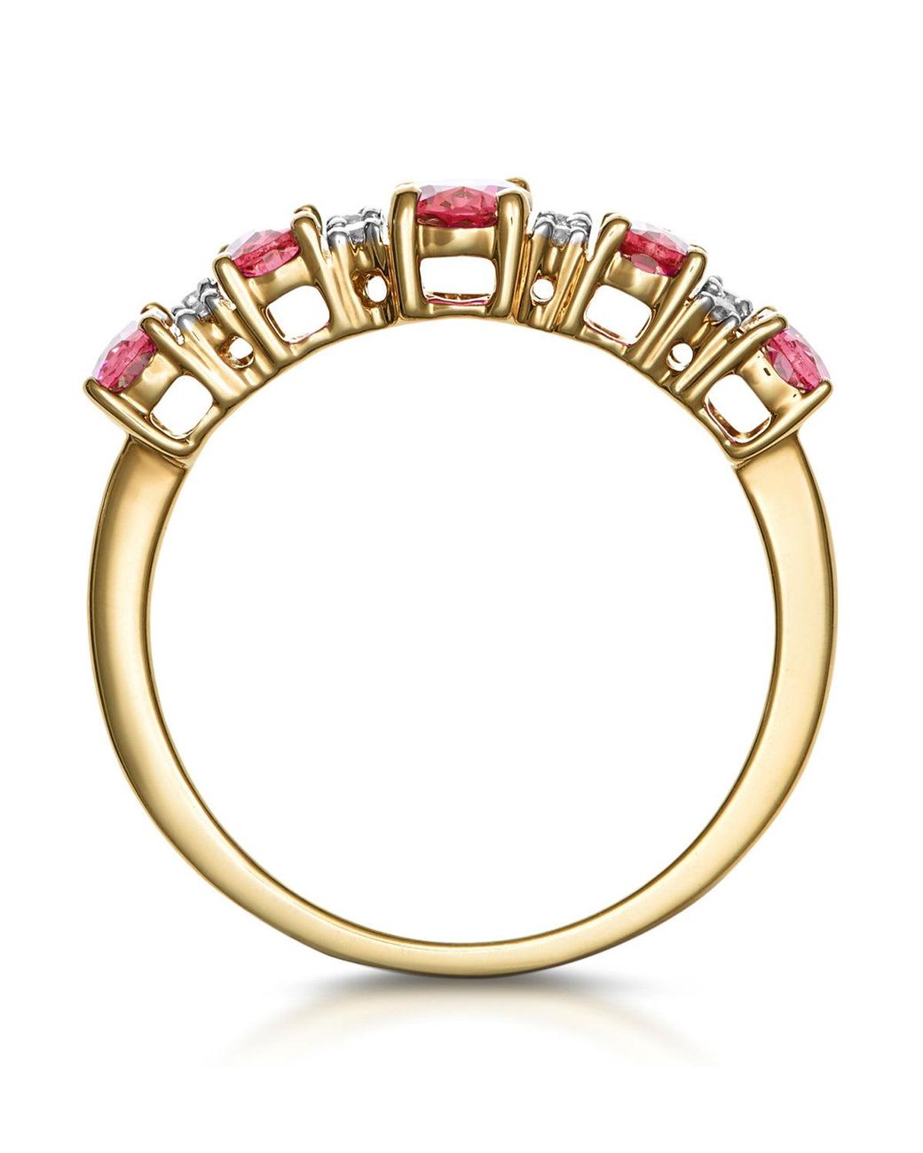 The Diamond Store Red 1.85Ct Ruby And Lab Diamond Eternity Ring
