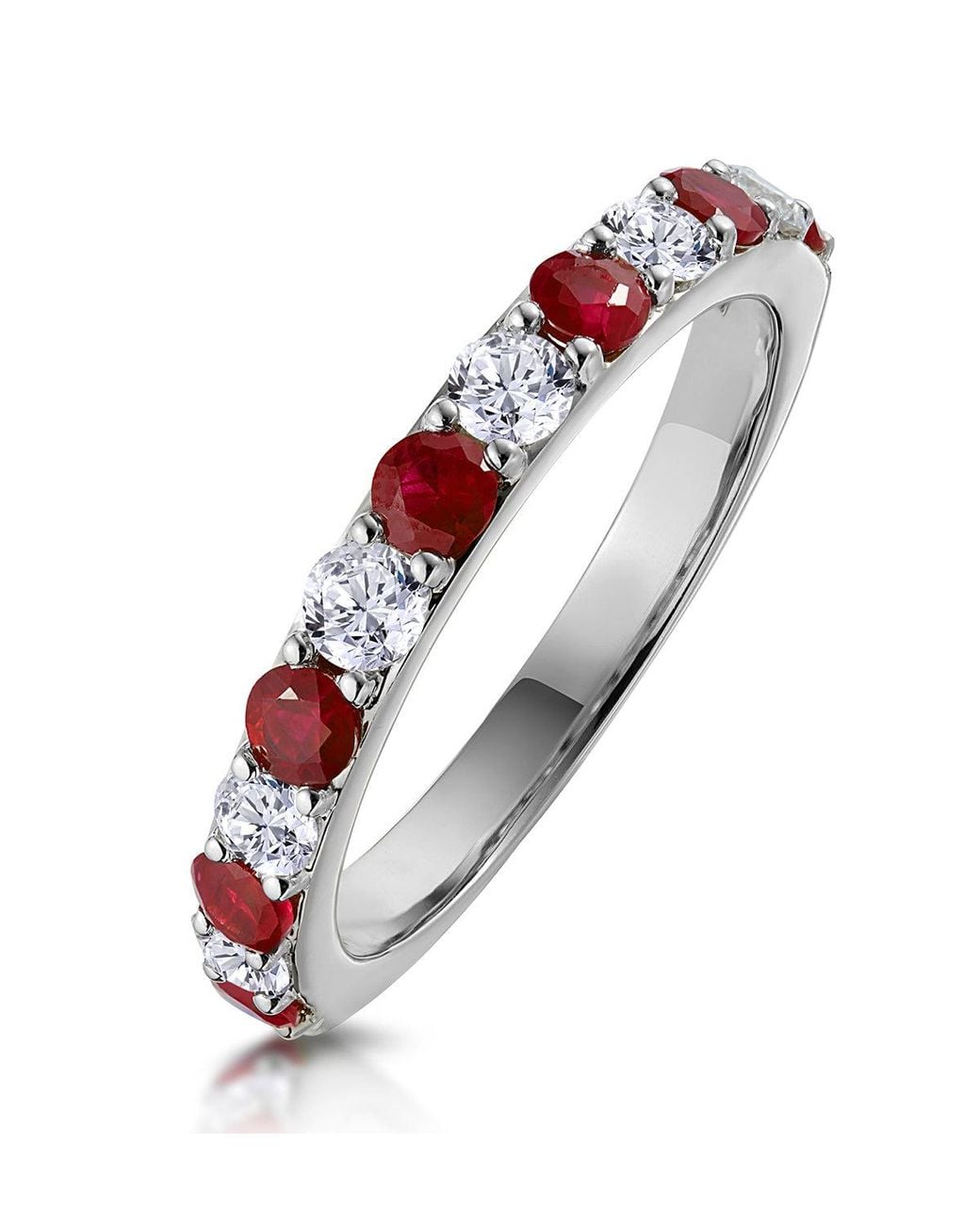 The Diamond Store Metallic Ruby And 0.50Ct Diamond Asteria Eternity Ring