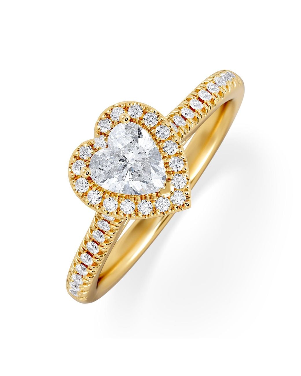 The Diamond Store Metallic Lumia Heart Cut Lab Diamond Halo Ring 0.70Ct F/Vs