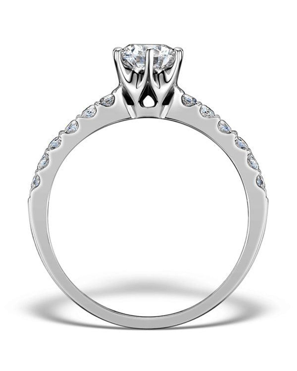 The Diamond Store Metallic Sidestone Lab Diamond Ring Talia 0.85Ct G/Vs1 18K