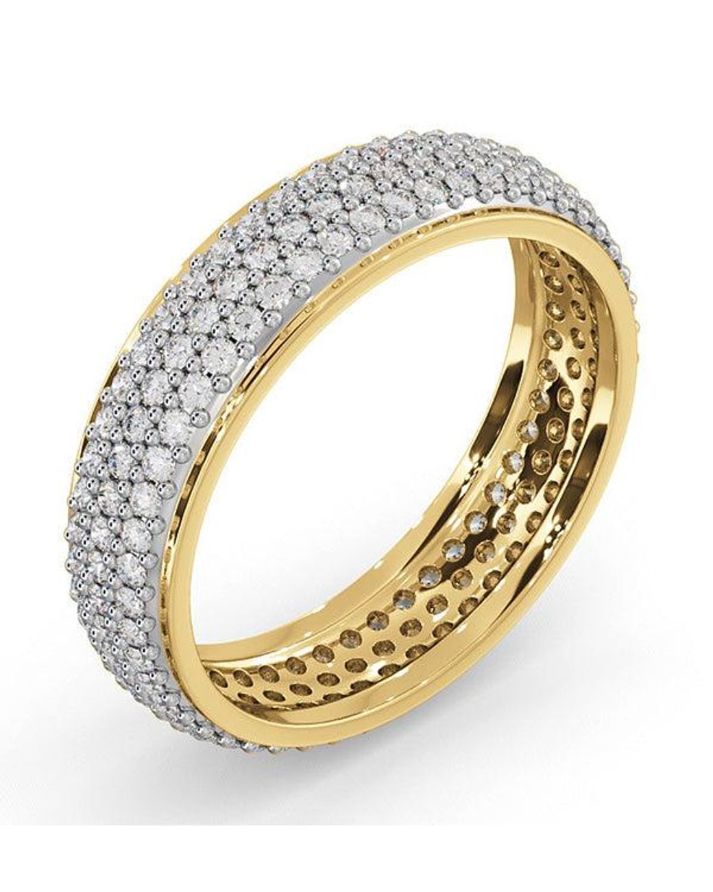 The Diamond Store Metallic 1Ct H/Si Diamond 18K Full Band Ring for men