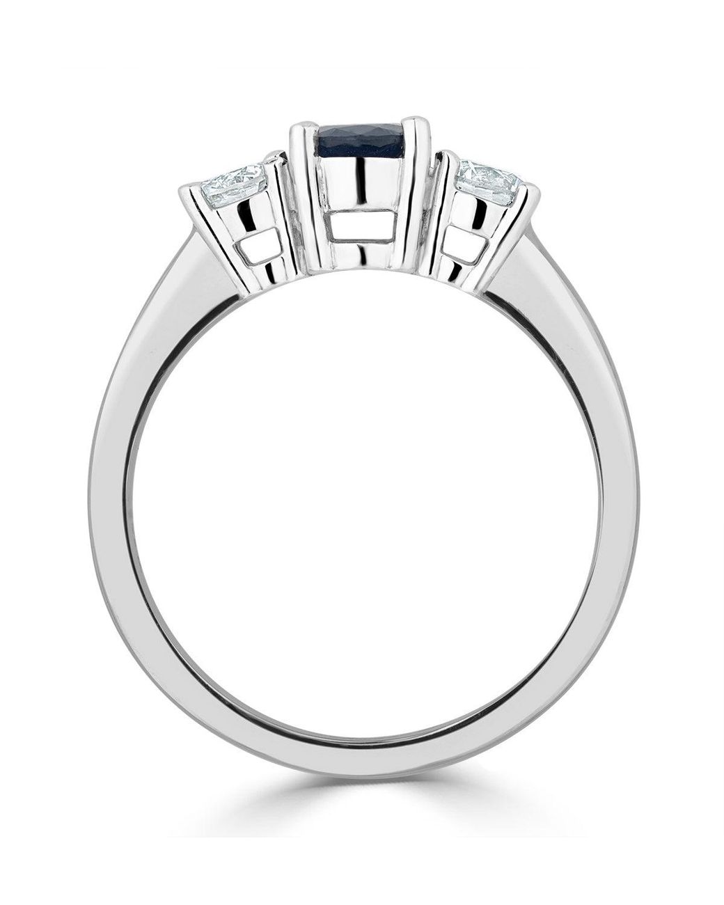 The Diamond Store Blue Sapphire 0.80Ct And Diamond 0.50Ct 18K Ring Fet23-Uy