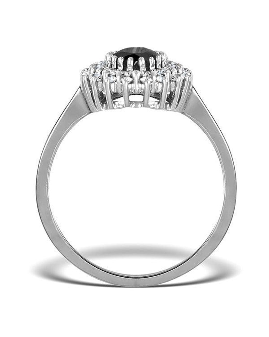 The Diamond Store White Sapphire 7 X 5Mm And Diamond 18K Ring Fet35-Uy