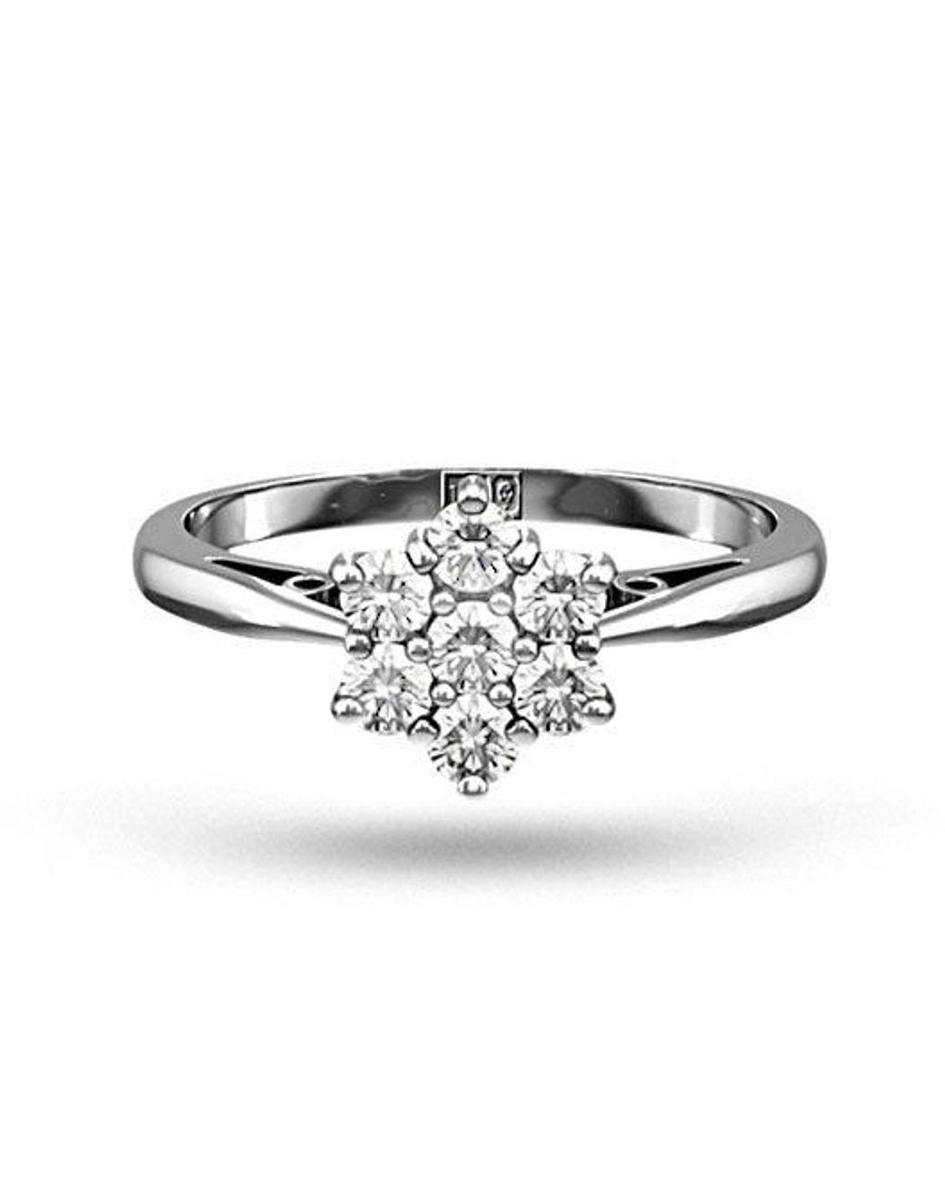 The Diamond Store White Millie 18K Diamond Cluster Ring 0.50Ct H/Si