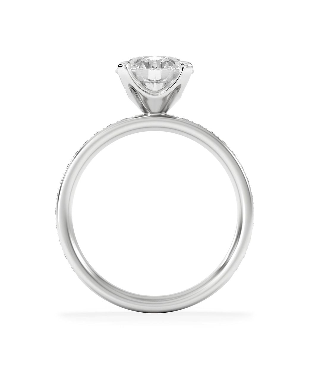 The Diamond Store White Origin 2.25Ct Round Cut Lab Diamond Solitaire Engagement Ring With Side Stones