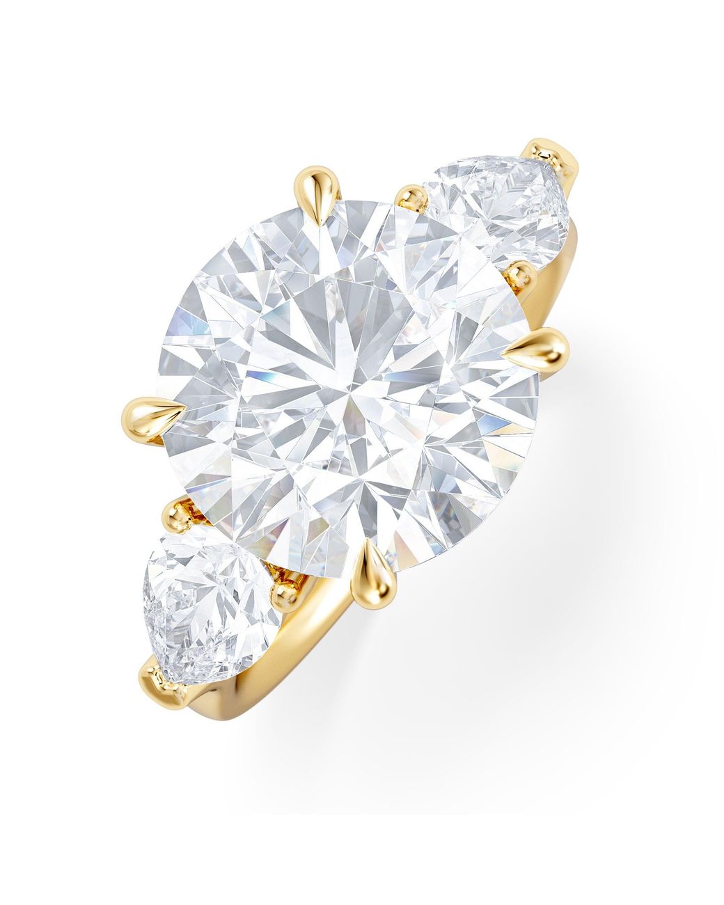 The Diamond Store Blue Adore 6.00Ct Round Cut Lab Diamond 3 Stone Engagement Ring