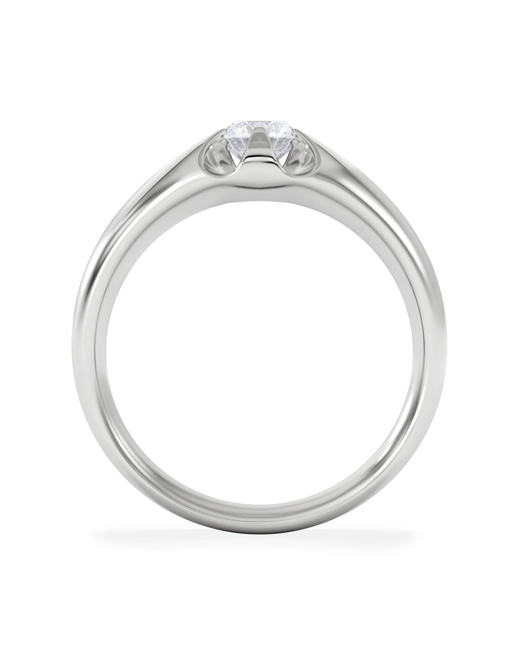 The Diamond Store White Lab Diamond Signet Ring 0.50Ct Round Cut for men