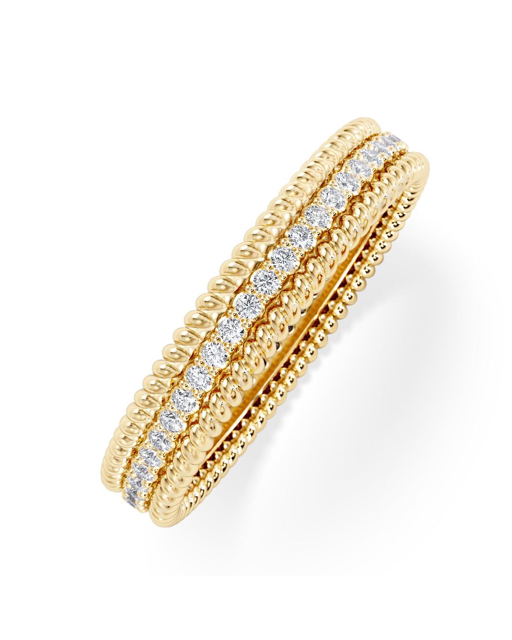 The Diamond Store Metallic Woven 0.25Ct Lab Diamond Eternity Ring