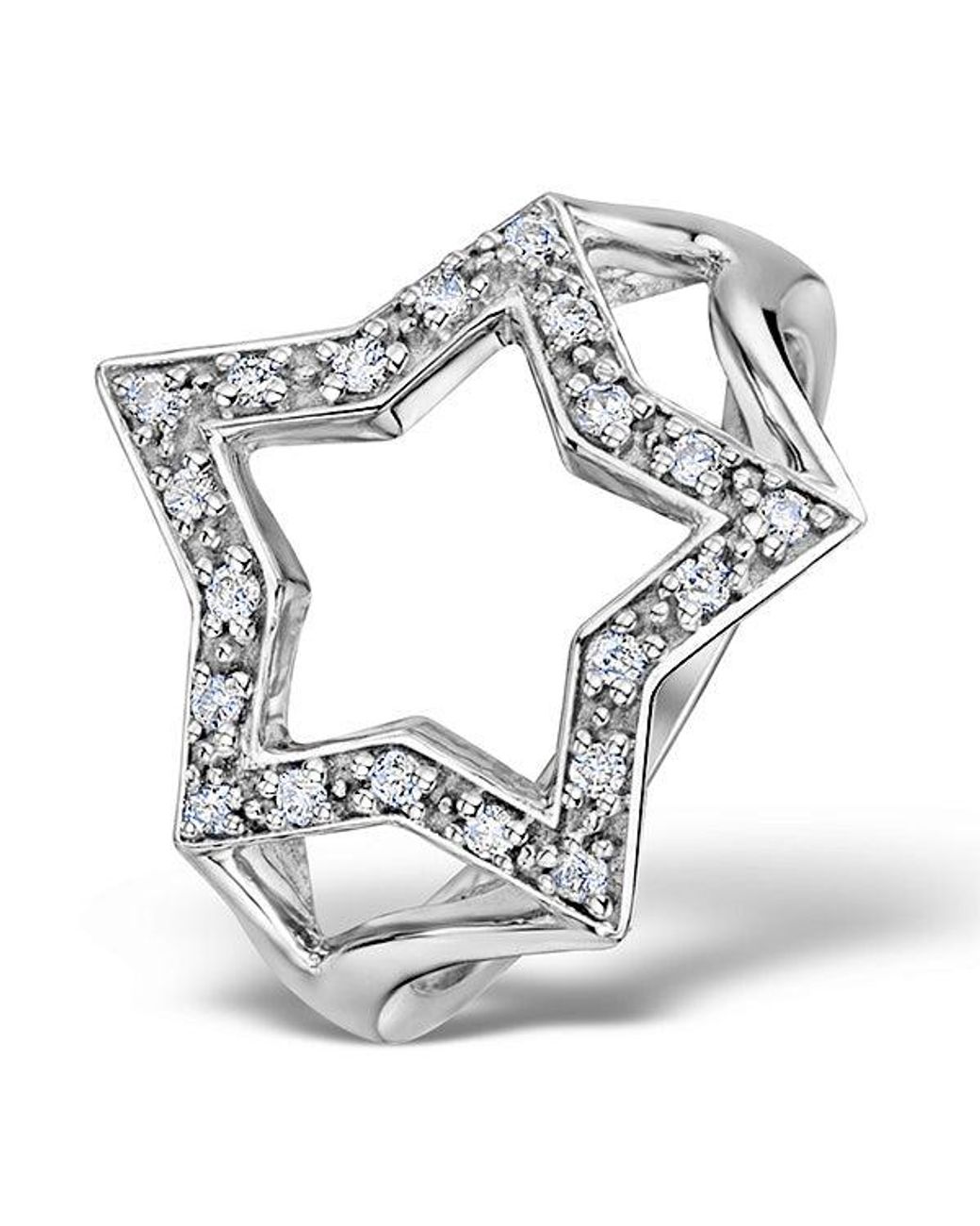The Diamond Store Metallic Diamond 0.20Ct 9K Star Ring