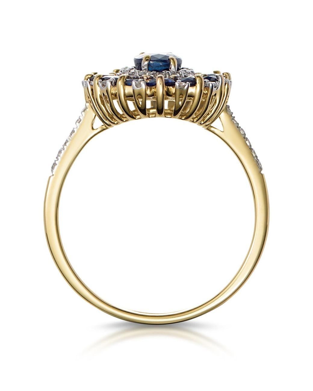 The Diamond Store Blue 1.55Ct Sapphire Asteria Collection Lab Diamond Halo Ring