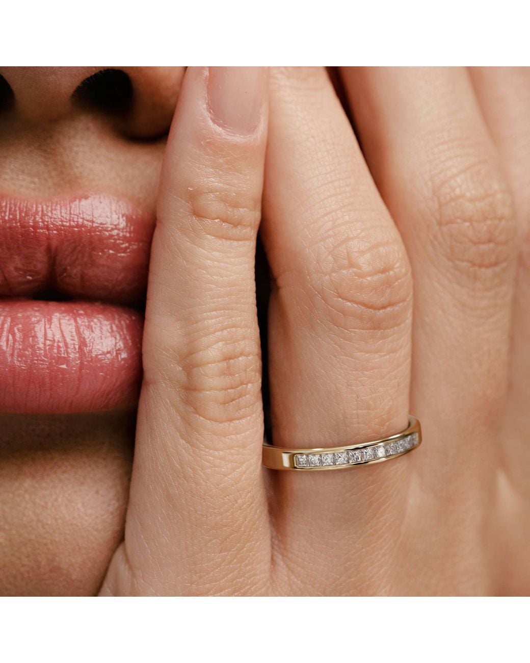 The Diamond Store Metallic Eterna Lab Diamond Princess Cut Half Eternity Ring 0.30Ct H/Si