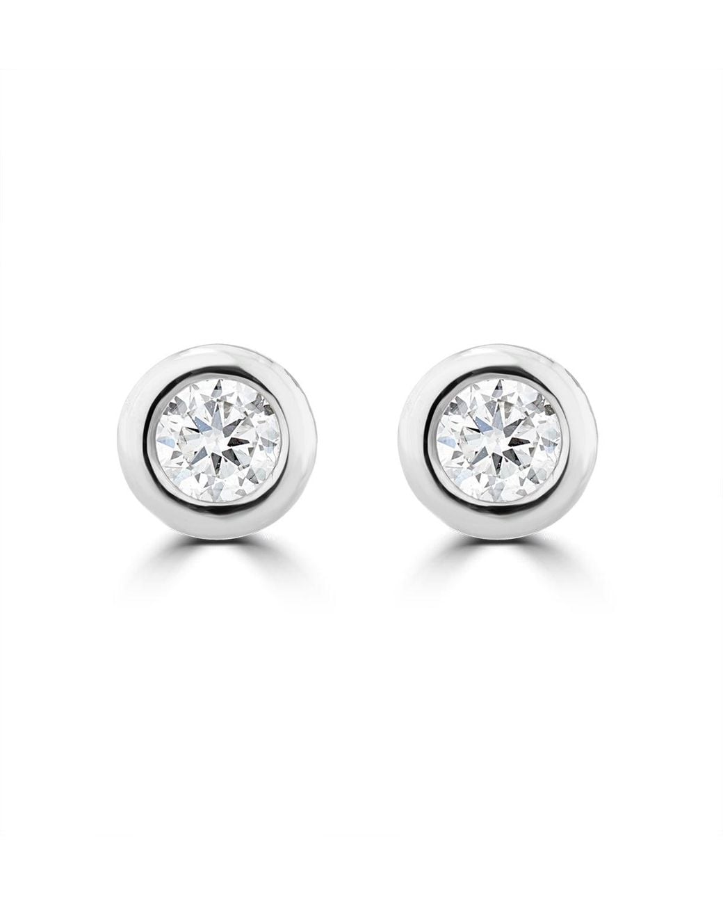 The Diamond Store Metallic 0.10Ct Lab Diamond Rub Over Stud Earrings
