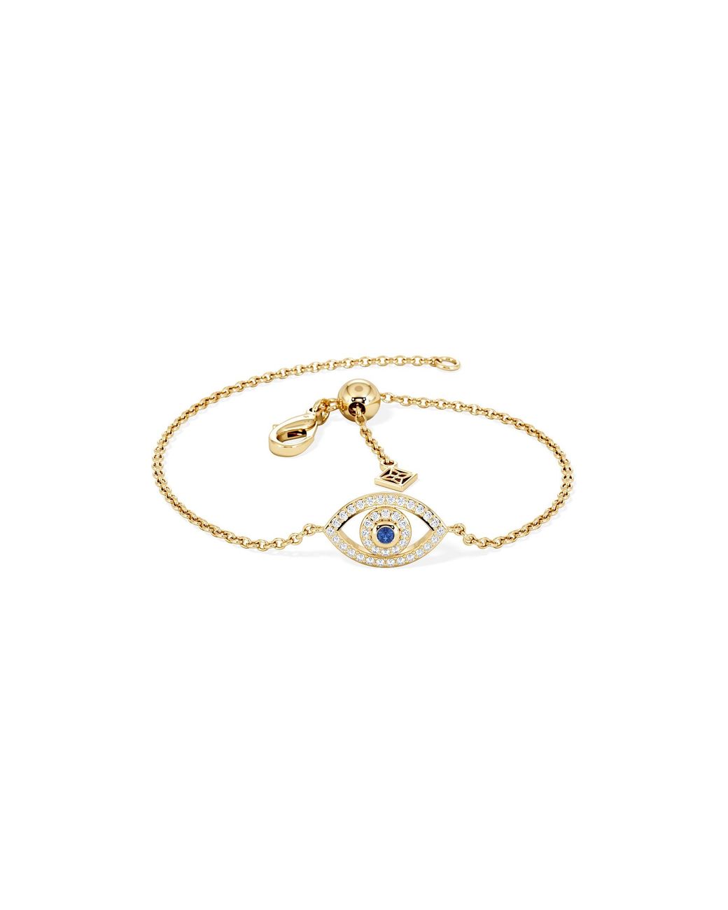 The Diamond Store Metallic Evil Eye 0.21Ct Sapphire Lab Diamond Adjustable Bracelet