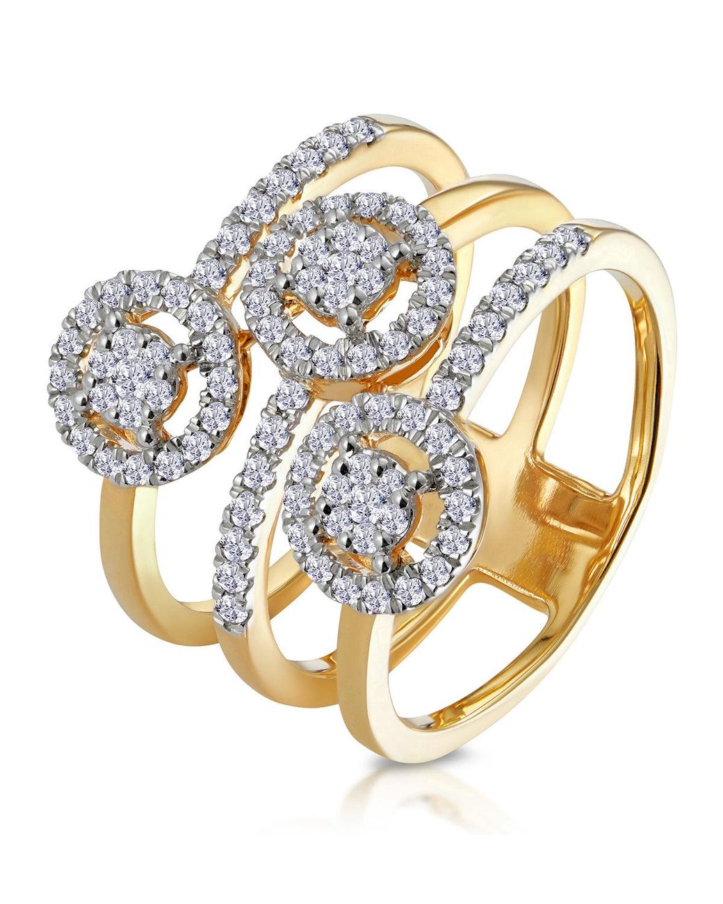 The Diamond Store Metallic 0.55Ct Asteria Collection Wide Diamond Halo Ring