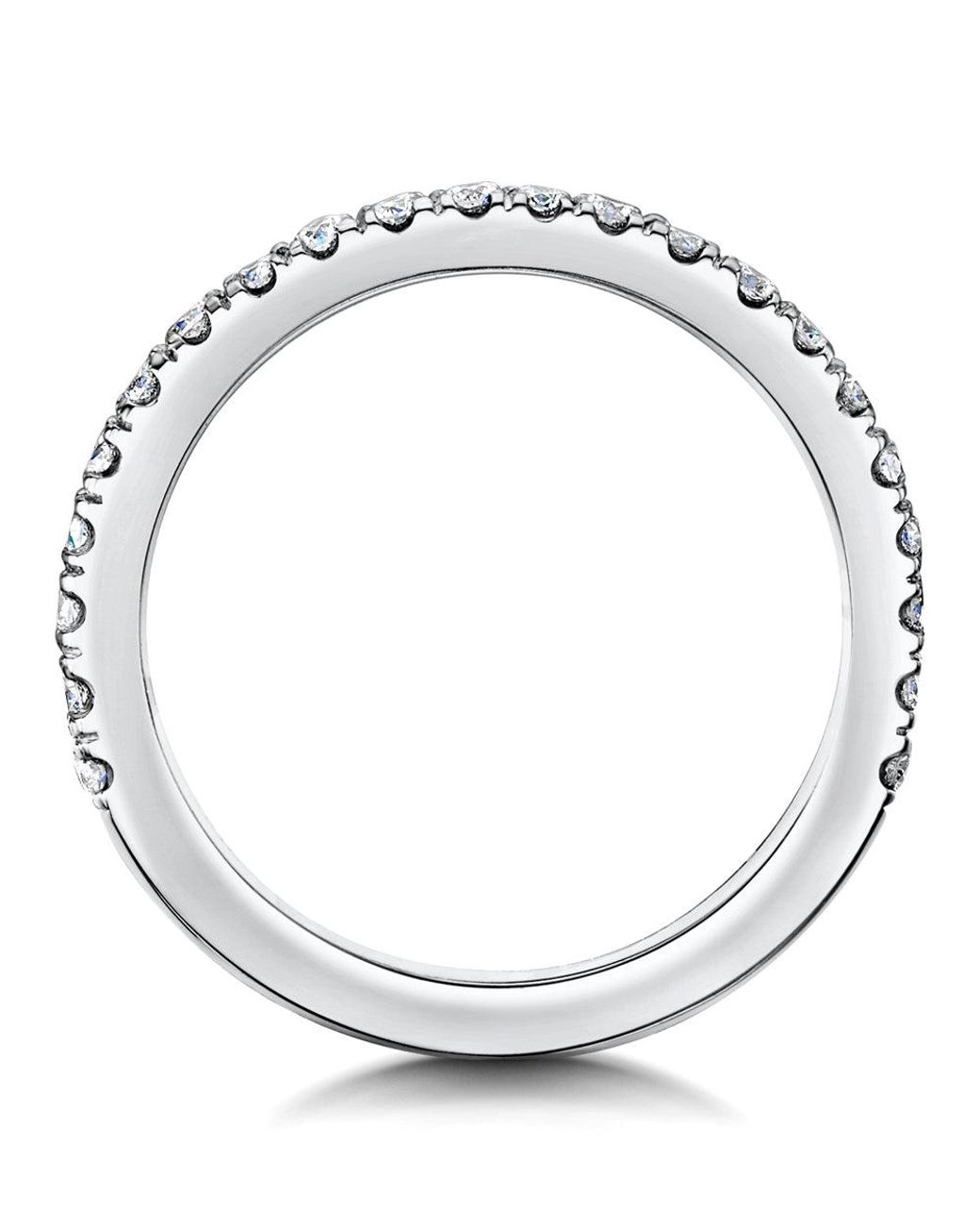 The Diamond Store Metallic Alessandra Matching 2.6Mm Wedding Band 0.42Ct H/Si Diamonds