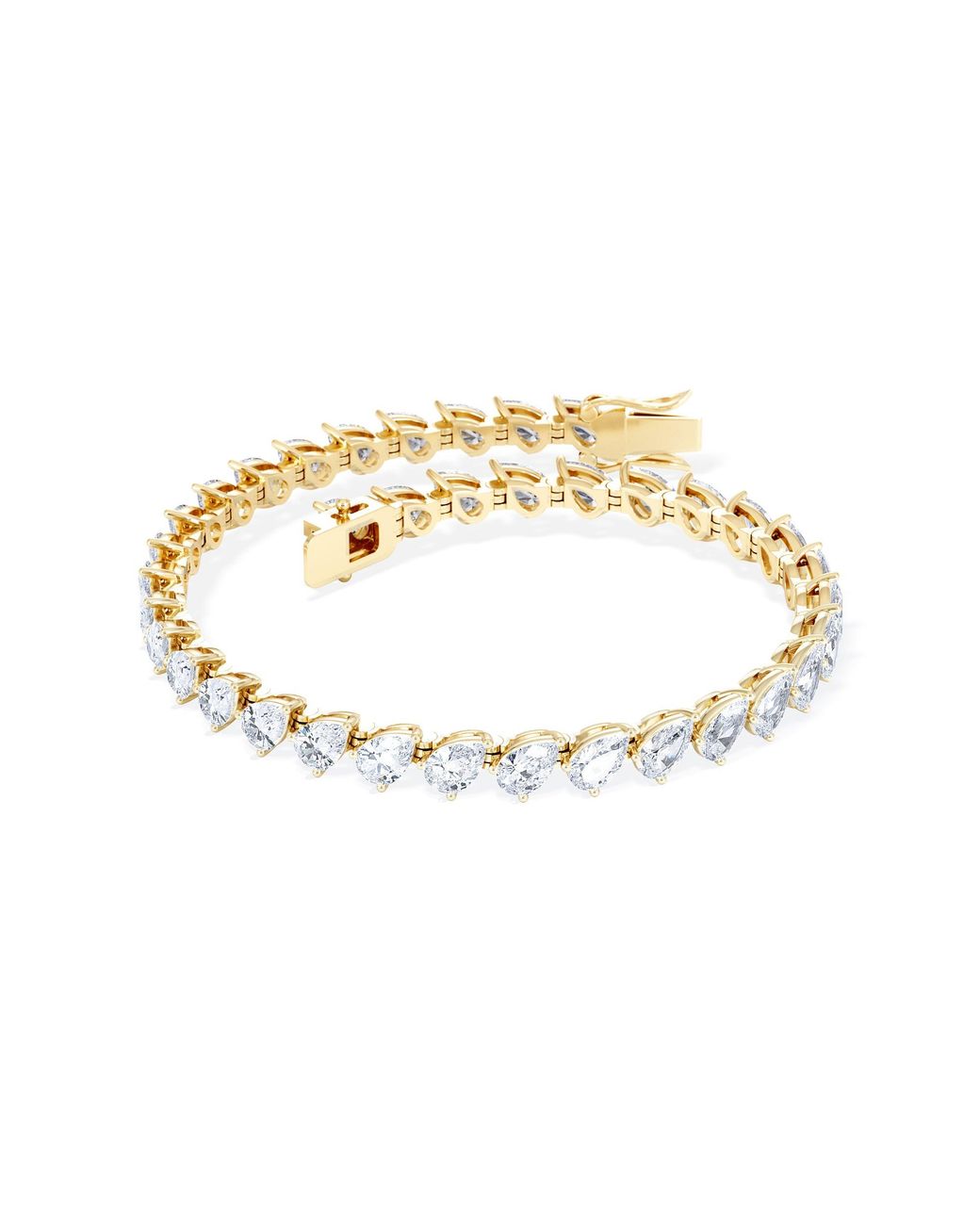 The Diamond Store Metallic Luxe 8.00Ct Lab Diamond Tennis Bracelet With Igi Certified Pear-Cut Diamonds