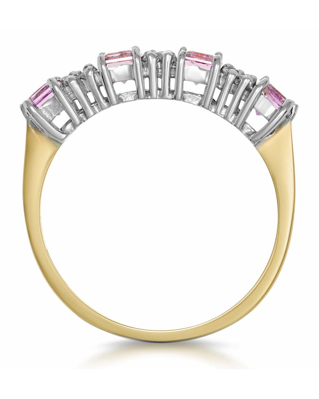 The Diamond Store Purple Amethyst 0.56Ct And Diamond 9K Ring