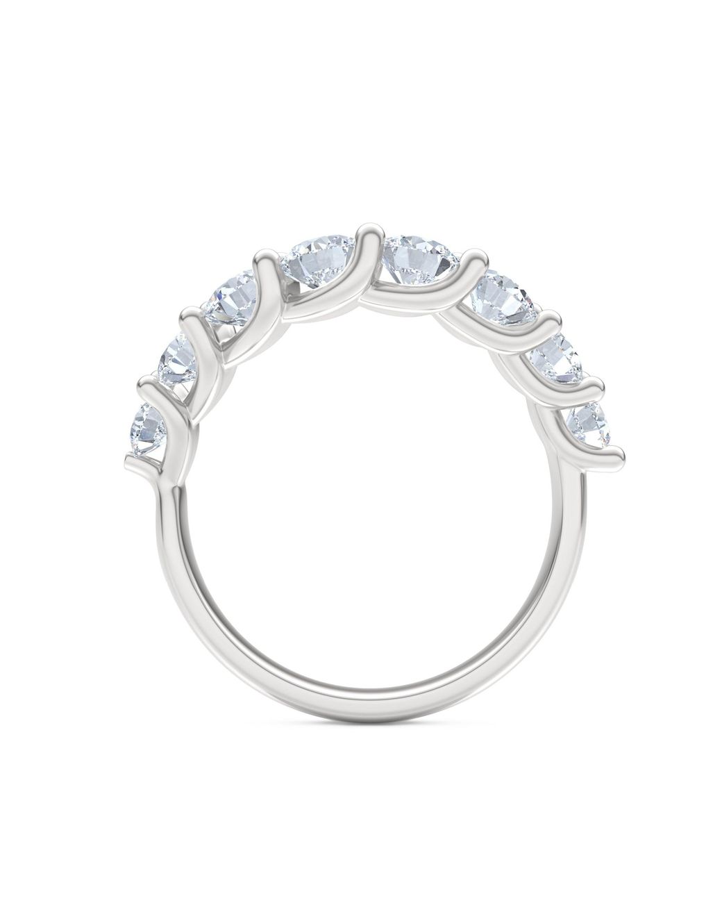 The Diamond Store White Legacy 1.73Ct Round Cut Lab Diamond Half Eternity Ring