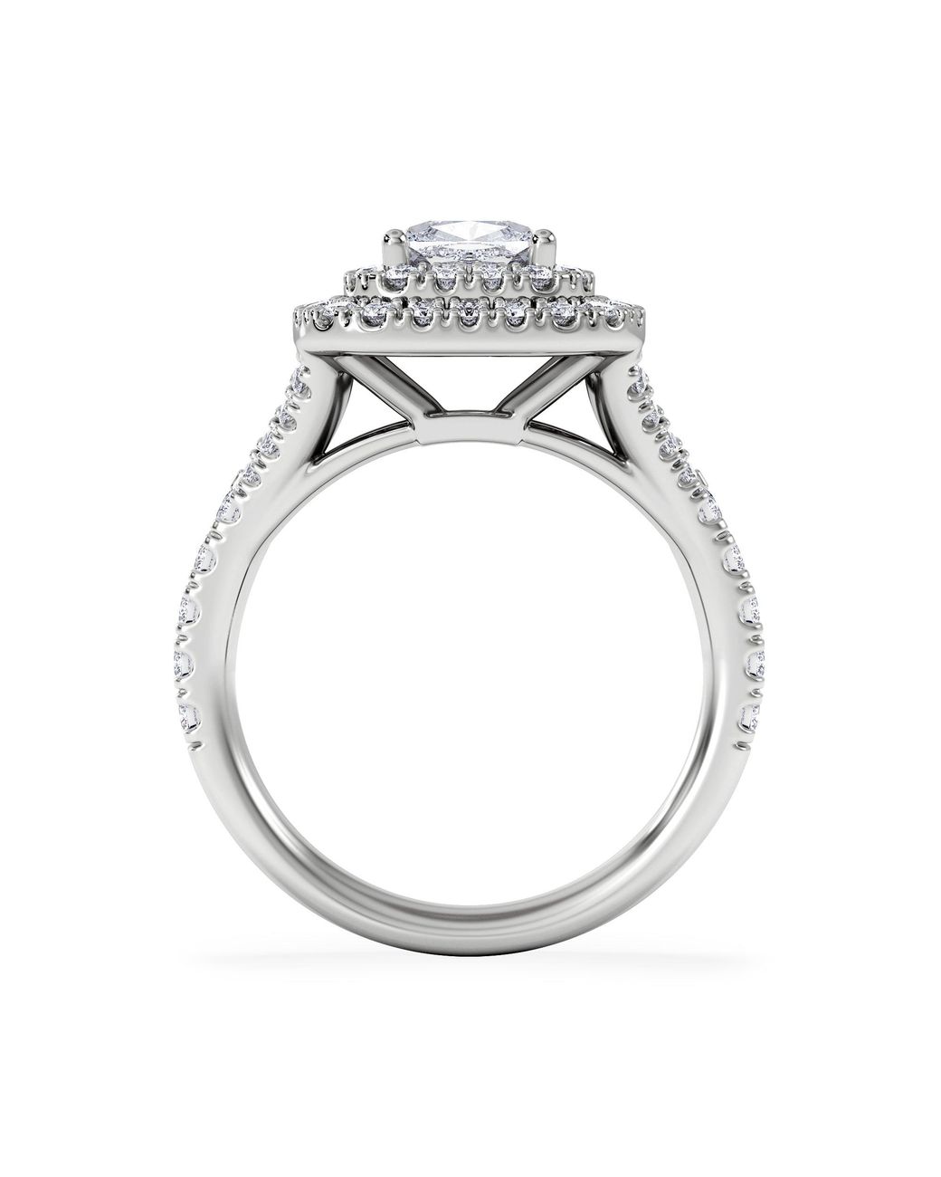 The Diamond Store White Anastasia Lab Diamond Halo Engagement Ring
