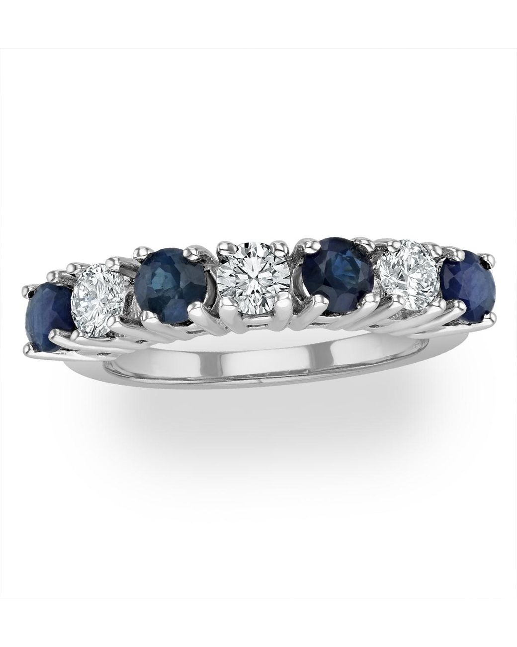 The Diamond Store Blue Sapphire 1Ct And Diamond Ring 0.50Ct 18K Ft32
