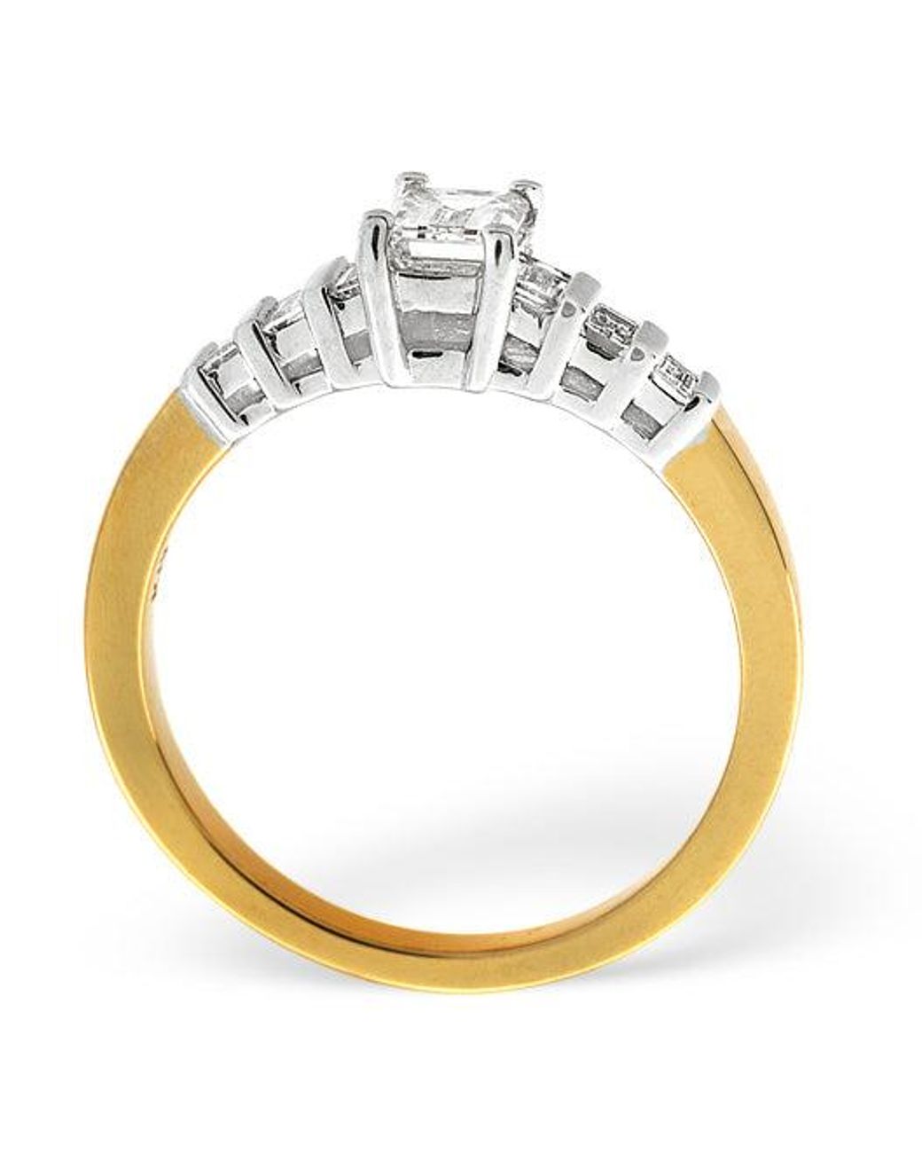 The Diamond Store Metallic Solitaire With Shoulders Ring 0.79Ct Lab Diamond 18K