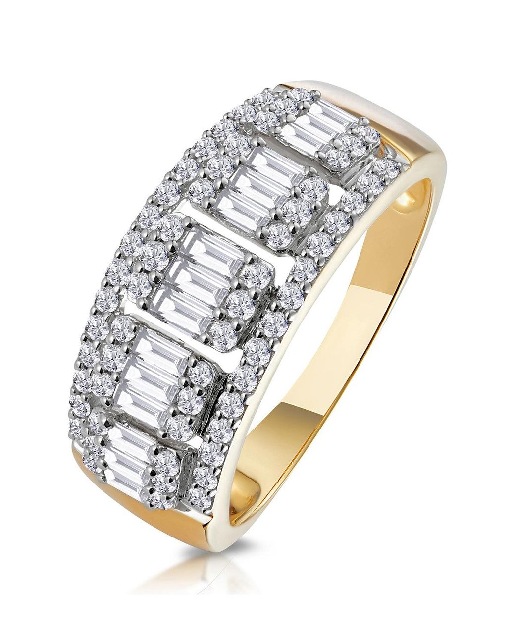 The Diamond Store Metallic 0.85Ct Diamond Asteria Collection Baguette Eternity Ring