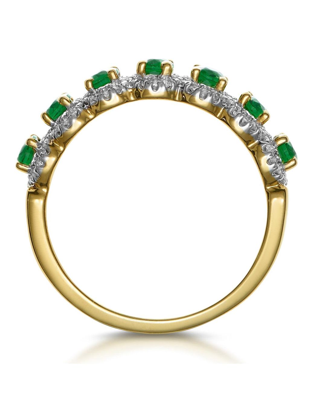 The Diamond Store Yellow Emerald And Diamond Halo Eternity Ring 18K