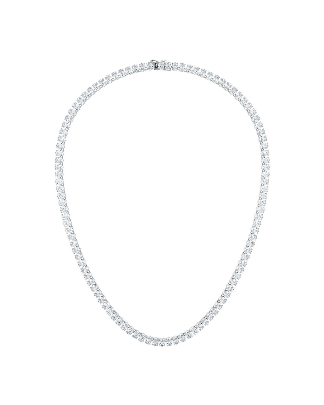 The Diamond Store Metallic Luxe 24.00Ct Lab Diamond Necklace With Igi Certified Oval-Cut Diamonds