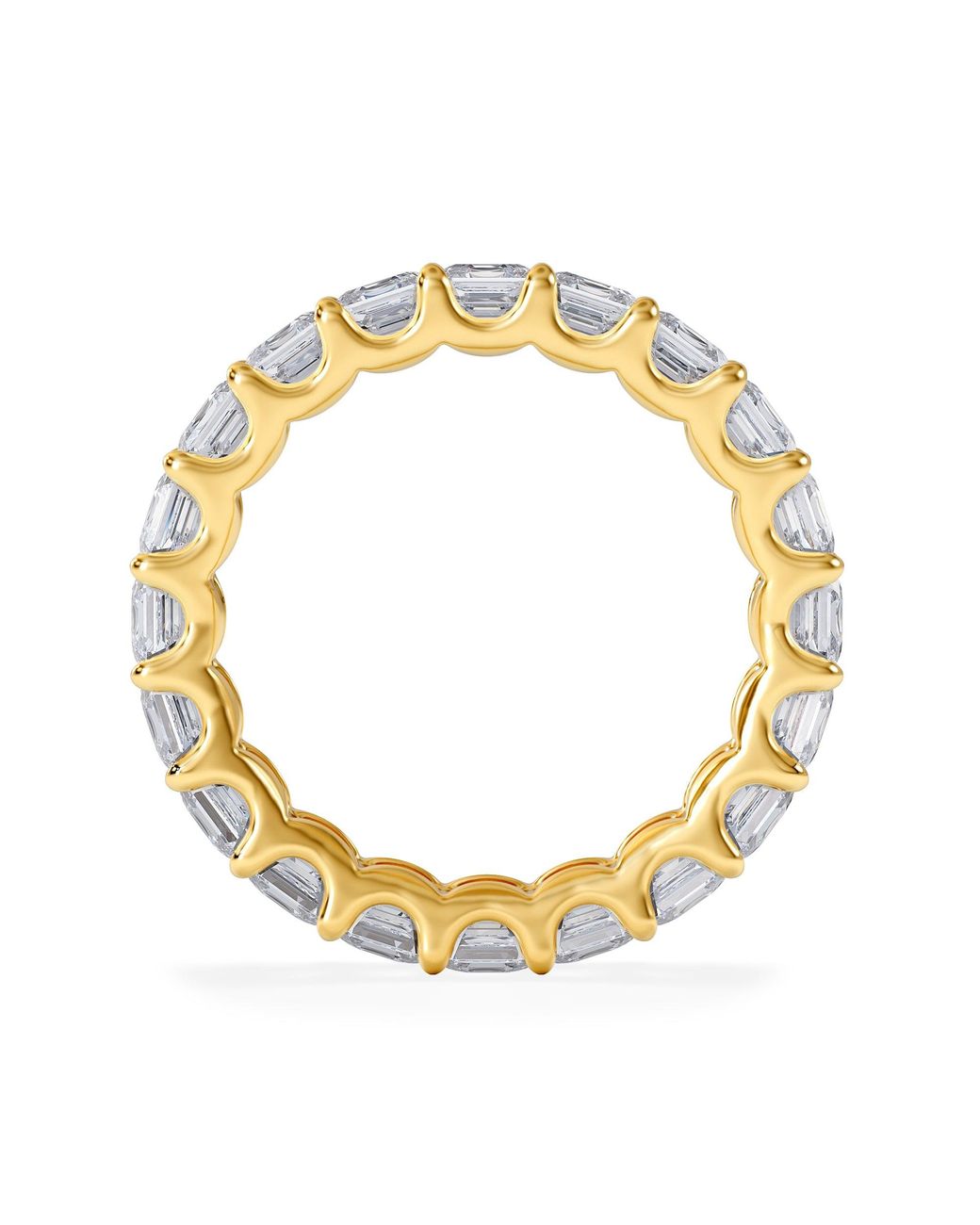 The Diamond Store Metallic Elisa Diamond Eternity Ring Asscher Cut 5.98Ct Vvs 18K Size O-W