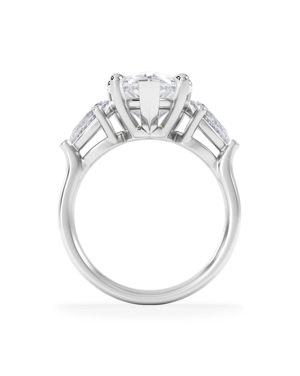 The Diamond Store Blue Adore 6.00Ct Pear Cut Lab Diamond 3 Stone Engagement Ring