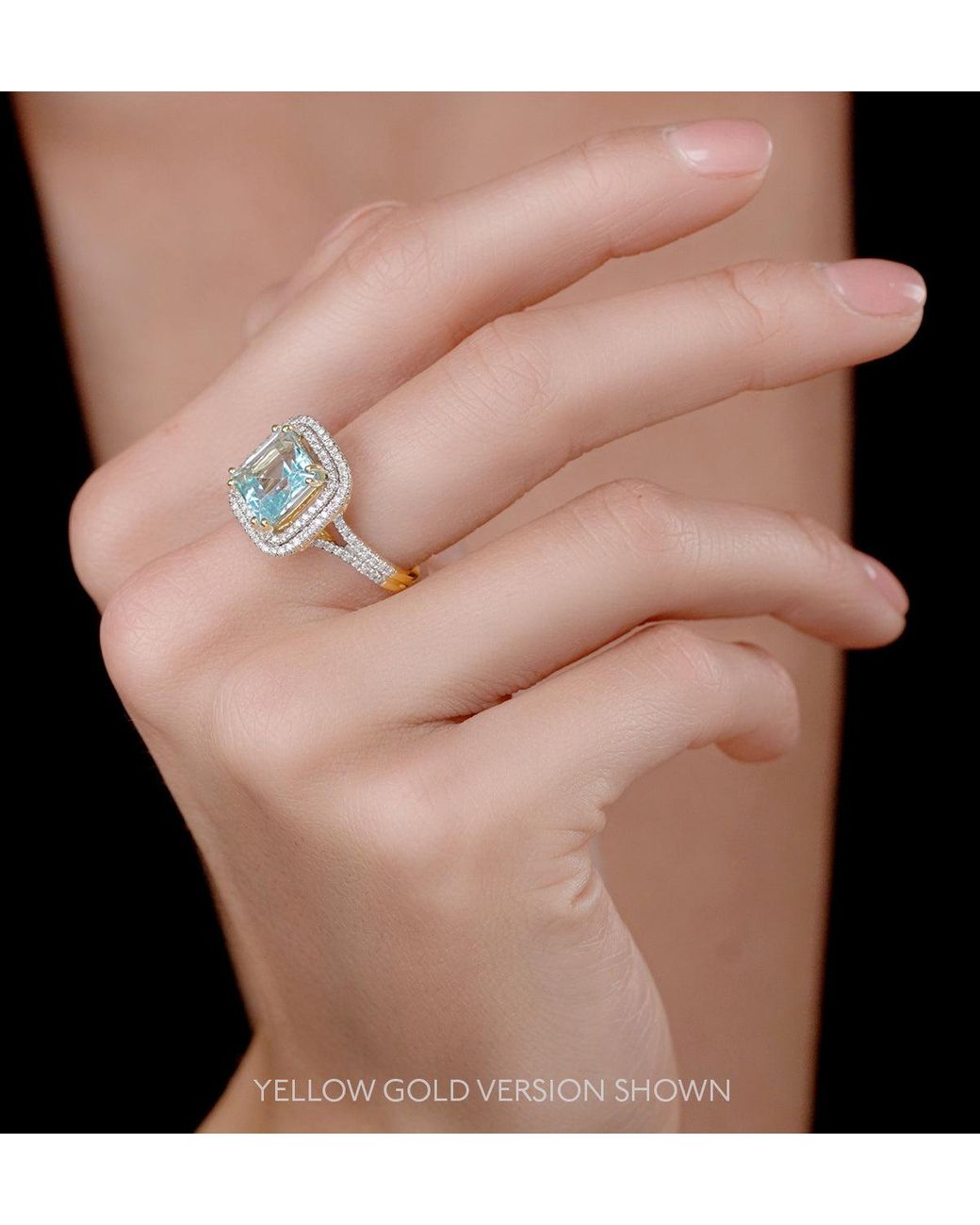 The Diamond Store Metallic 4.7Ct Topaz And Diamond Shoulders Asteria Ring