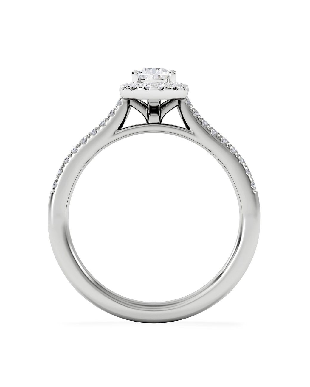 The Diamond Store White Lumia Pear Cut Lab Diamond Halo Ring 0.70Ct F/Vs