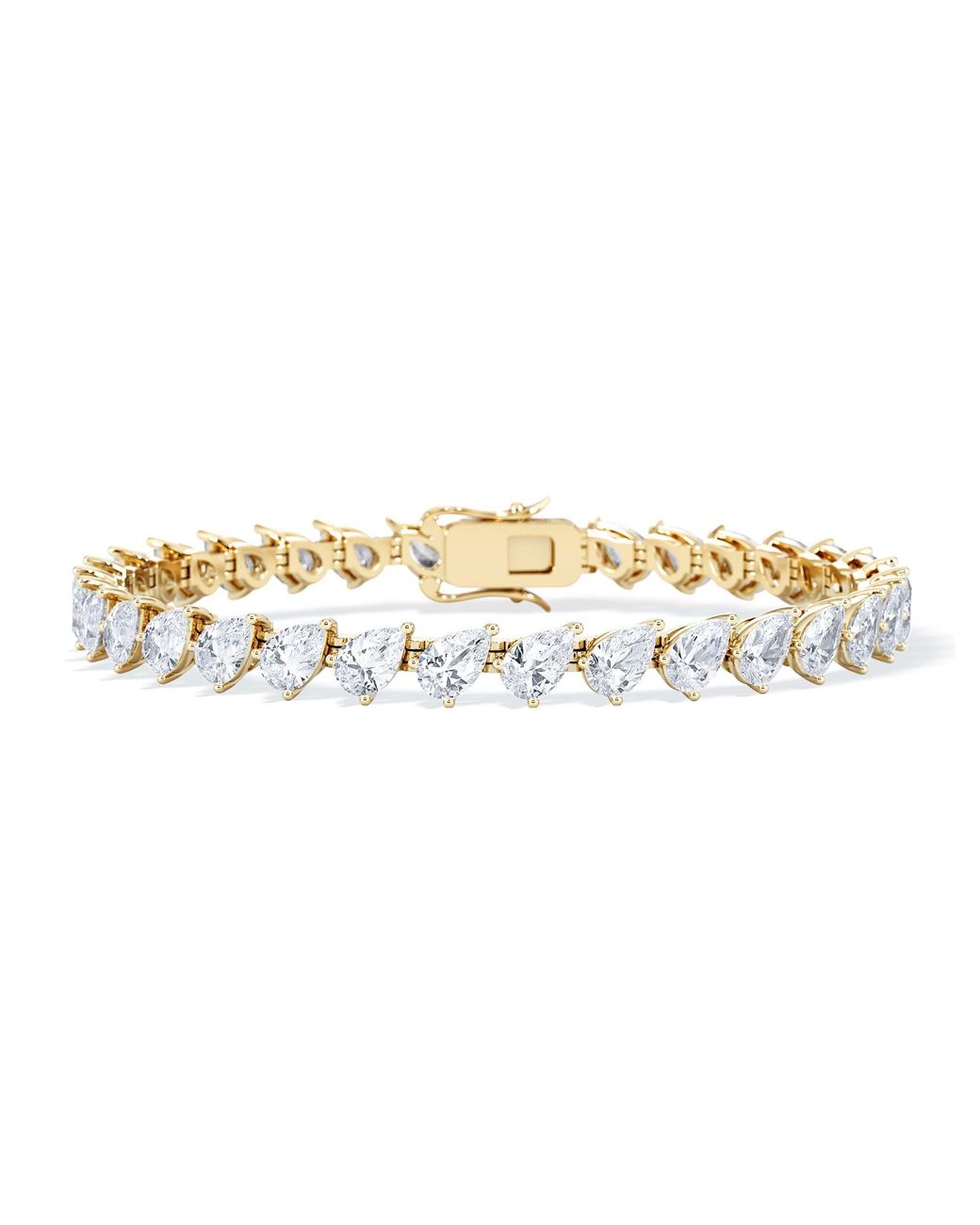 The Diamond Store Metallic Luxe 11.00Ct Lab Diamond Tennis Bracelet With Igi Certified Pear-Cut Diamonds