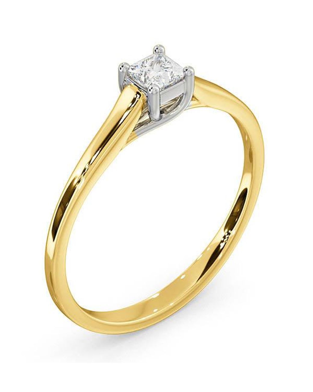 The Diamond Store Metallic Certified Lucy 18K Diamond Engagement Ring 0.25Ct-G-H/Si