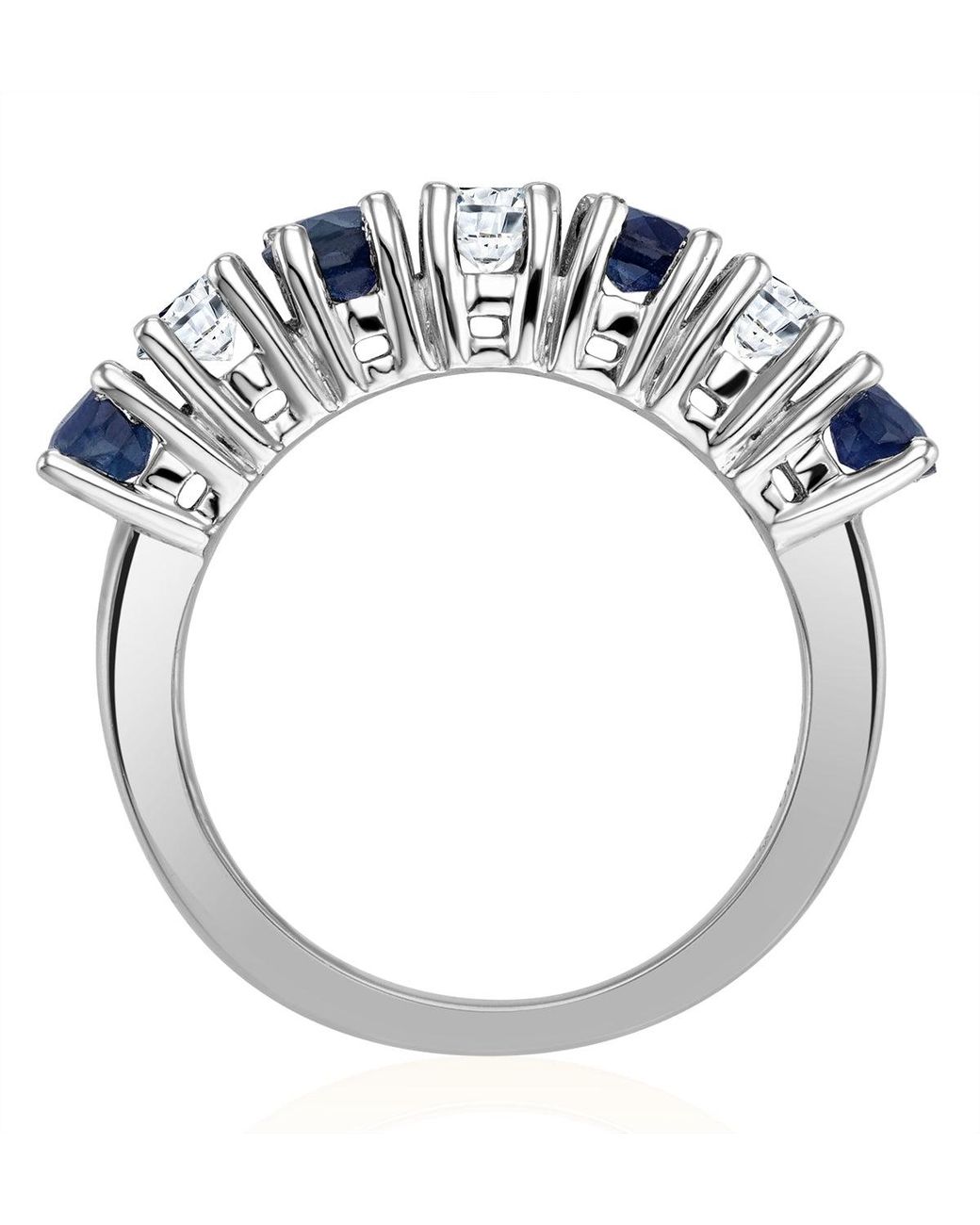 The Diamond Store Blue Sapphire 1Ct And Diamond Ring 0.50Ct 18K Ft32