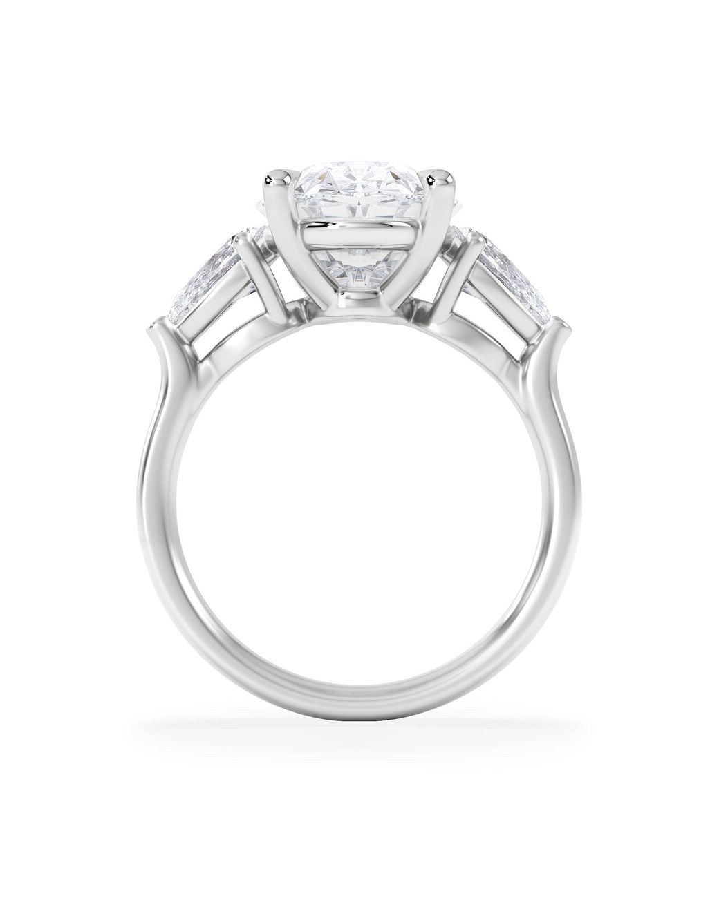 The Diamond Store Blue Adore 6.00Ct Oval Cut Lab Diamond 3 Stone Engagement Ring