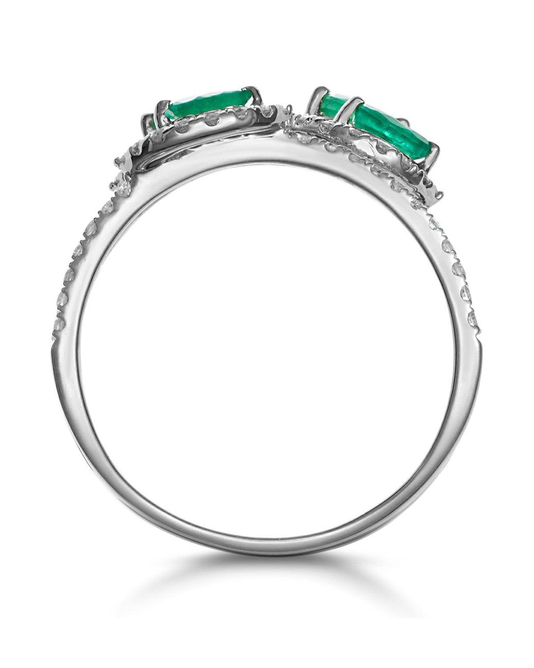 The Diamond Store Green Emerald And Diamond Halo Statement Ring 18Kw