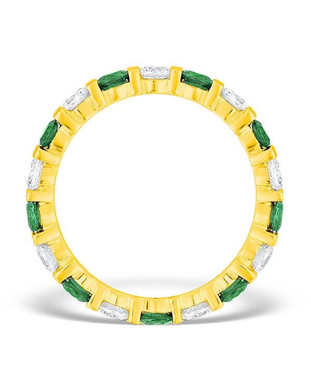 The Diamond Store Yellow Hannah 18K Emerald 0.70Ct And H/Si 2Ct Diamond Eternity Ring